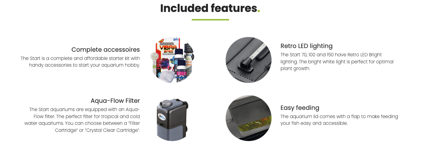 Starter 20 Aquarium Kit – modernes 16L Aquarium mit stilvollem Design.