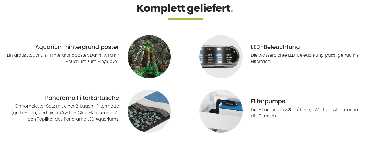 SuperFish Panorama 50 LED mit klarer Panorama View und stilvoller LED-Beleuchtung.